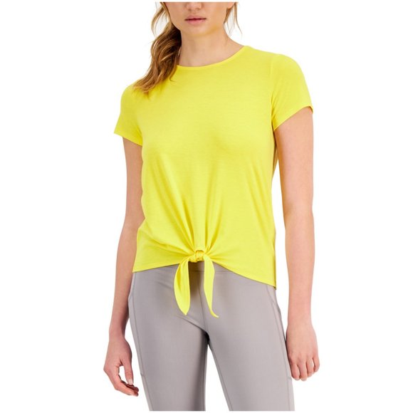 New ID IDEOLOGY Women's Knot-Front T-Shirt - Picture 1 of 4